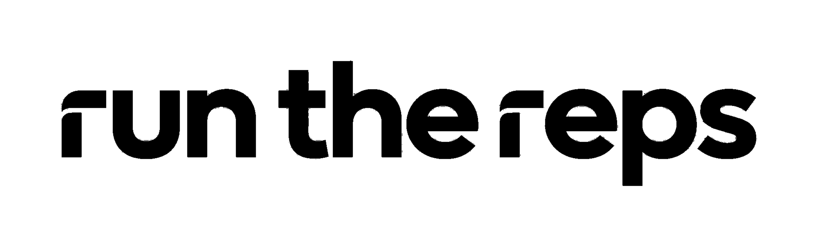 Run The Reps wordmark — All black
