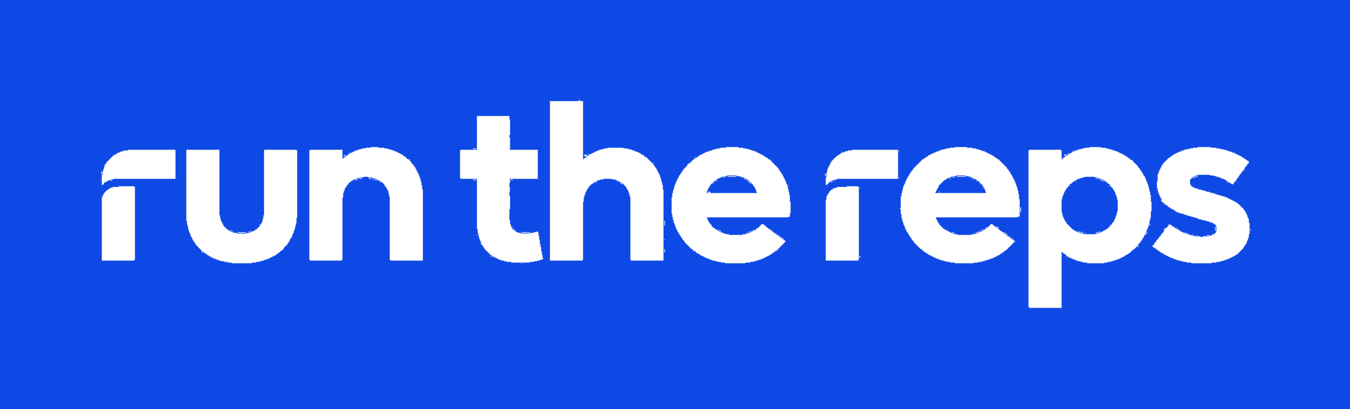 Run The Reps wordmark — On brand blue