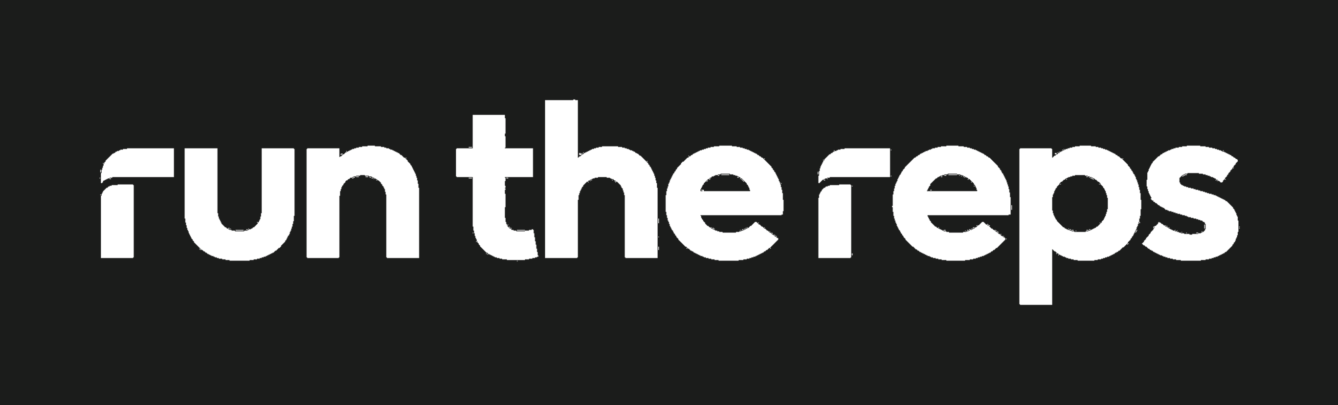Run The Reps wordmark — On near-black