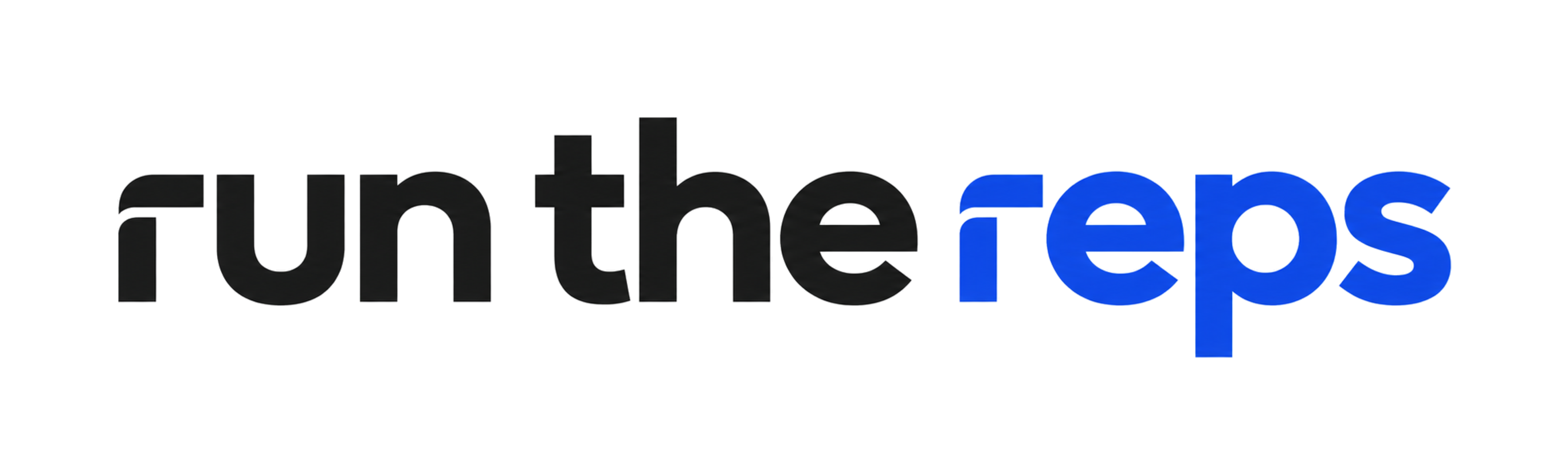 Run The Reps wordmark — Primary, on white